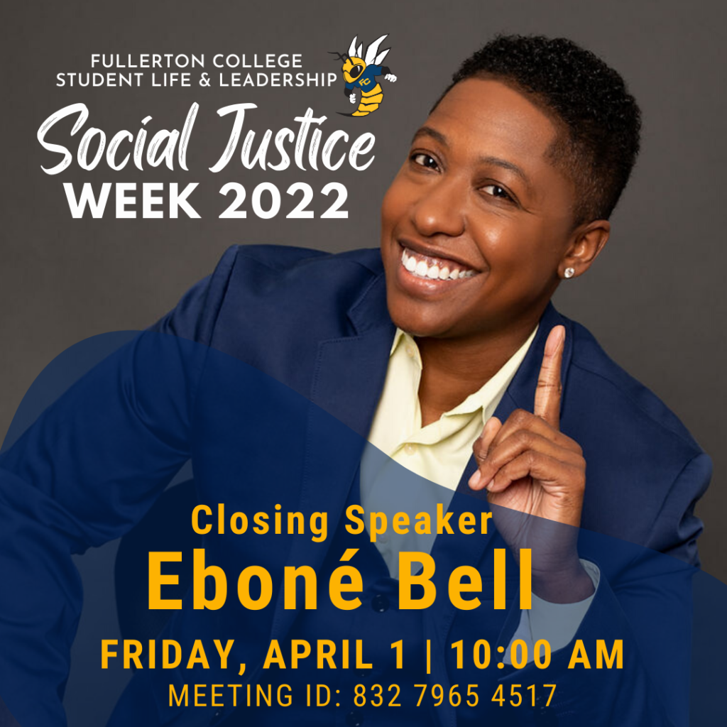 Closing Speaker Ebone Bell on Friday, April 1 at 10 AM
